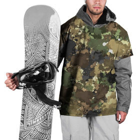Накидка на куртку 3D с принтом Камуфляж с кляксами в Тюмени, 100% полиэстер |  | Тематика изображения на принте: клякса | краски | маскировка | милитари | паттрен | пятна | хаки | художник