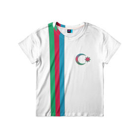 Детская футболка 3D с принтом I Love Azerbajdzhan в Тюмени, 100% гипоаллергенный полиэфир | прямой крой, круглый вырез горловины, длина до линии бедер, чуть спущенное плечо, ткань немного тянется | Тематика изображения на принте: azerbajdzhan | азербайджан