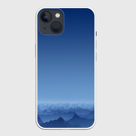 Чехол для iPhone 13 с принтом Blue Mountains в Тюмени,  |  | вид | горы | ночь | пейзаж | природа | синий | скалы | сумерки | туман | утро