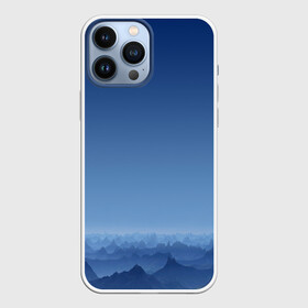 Чехол для iPhone 13 Pro Max с принтом Blue Mountains в Тюмени,  |  | вид | горы | ночь | пейзаж | природа | синий | скалы | сумерки | туман | утро