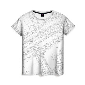 Женская футболка 3D с принтом Топография_01 в Тюмени, 100% полиэфир ( синтетическое хлопкоподобное полотно) | прямой крой, круглый вырез горловины, длина до линии бедер | Тематика изображения на принте: survey | геодезист | геодезия | топография