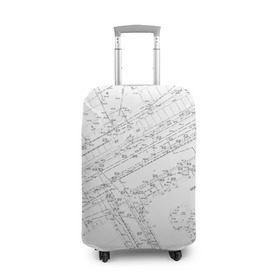 Чехол для чемодана 3D с принтом Топография_01 в Тюмени, 86% полиэфир, 14% спандекс | двустороннее нанесение принта, прорези для ручек и колес | survey | геодезист | геодезия | топография