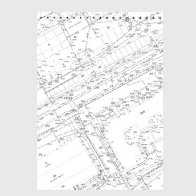Скетчбук с принтом Топография_01 в Тюмени, 100% бумага
 | 48 листов, плотность листов — 100 г/м2, плотность картонной обложки — 250 г/м2. Листы скреплены сверху удобной пружинной спиралью | Тематика изображения на принте: survey | геодезист | геодезия | топография