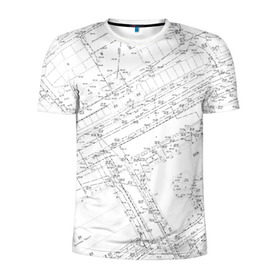 Мужская футболка 3D спортивная с принтом Топография_01 в Тюмени, 100% полиэстер с улучшенными характеристиками | приталенный силуэт, круглая горловина, широкие плечи, сужается к линии бедра | survey | геодезист | геодезия | топография