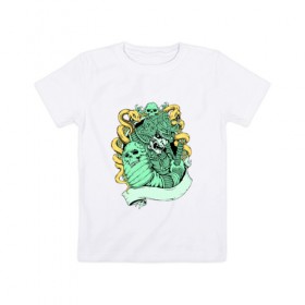 Детская футболка хлопок с принтом Самурай в Тюмени, 100% хлопок | круглый вырез горловины, полуприлегающий силуэт, длина до линии бедер | арт | воин | прикольные | самурай | цветные | япония | яркие