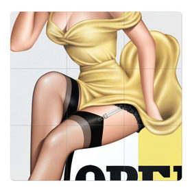 Магнитный плакат 3Х3 с принтом Pin-Up Girls в Тюмени, Полимерный материал с магнитным слоем | 9 деталей размером 9*9 см | opel | pin up girls | опель