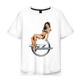 Мужская футболка хлопок Oversize с принтом Pin-Up Girls Opel в Тюмени, 100% хлопок | свободный крой, круглый ворот, “спинка” длиннее передней части | Тематика изображения на принте: 