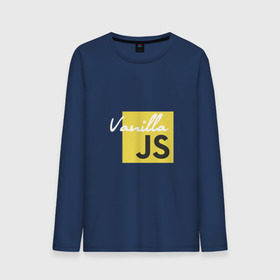 Мужской лонгслив хлопок с принтом Vanilla JS в Тюмени, 100% хлопок |  | code | javascript | js | programming | vanilla | код | кодер | программирование | программист | разработчик | скрипт
