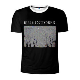 Мужская футболка 3D спортивная с принтом Blue October в Тюмени, 100% полиэстер с улучшенными характеристиками | приталенный силуэт, круглая горловина, широкие плечи, сужается к линии бедра | 