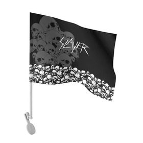 Флаг для автомобиля с принтом Slayer Black в Тюмени, 100% полиэстер | Размер: 30*21 см | hard | heavy | metal | rock | skull | trash | метал | рок | слеер | слейер | слэер | слэйер | треш | трэш | череп | черепа