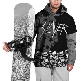 Накидка на куртку 3D с принтом Slayer Black в Тюмени, 100% полиэстер |  | hard | heavy | metal | rock | skull | trash | метал | рок | слеер | слейер | слэер | слэйер | треш | трэш | череп | черепа