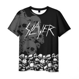 Мужская футболка 3D с принтом Slayer Black в Тюмени, 100% полиэфир | прямой крой, круглый вырез горловины, длина до линии бедер | hard | heavy | metal | rock | skull | trash | метал | рок | слеер | слейер | слэер | слэйер | треш | трэш | череп | черепа