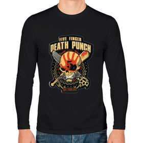 Мужской лонгслив хлопок с принтом Five Finger Death Punch в Тюмени, 100% хлопок |  | 5fdp | ffdp | five finger death punch