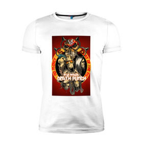 Мужская футболка премиум с принтом Five Finger Death Punch 2 в Тюмени, 92% хлопок, 8% лайкра | приталенный силуэт, круглый вырез ворота, длина до линии бедра, короткий рукав | 5fdp | ffdp | five finger death punch