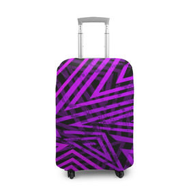 Чехол для чемодана 3D с принтом Неоновая геометрия в Тюмени, 86% полиэфир, 14% спандекс | двустороннее нанесение принта, прорези для ручек и колес | geometry | optical | линии | узор | яркий