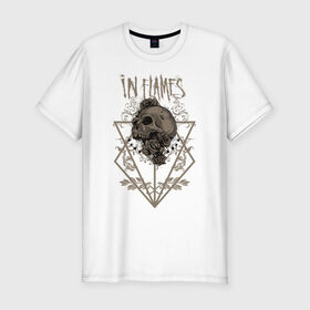 Мужская футболка хлопок Slim с принтом In Flames pictograme в Тюмени, 92% хлопок, 8% лайкра | приталенный силуэт, круглый вырез ворота, длина до линии бедра, короткий рукав | 