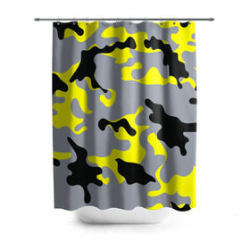 Штора 3D для ванной с принтом Yellow camouflage в Тюмени, 100% полиэстер | плотность материала — 100 г/м2. Стандартный размер — 146 см х 180 см. По верхнему краю — пластиковые люверсы для креплений. В комплекте 10 пластиковых колец | camouflage | камуфляж | комуфляж
