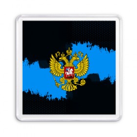 Магнит 55*55 с принтом RUSSIA blue collection 2018 в Тюмени, Пластик | Размер: 65*65 мм; Размер печати: 55*55 мм | 