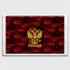 Магнит 45*70 с принтом Russia flower red collection в Тюмени, Пластик | Размер: 78*52 мм; Размер печати: 70*45 | 