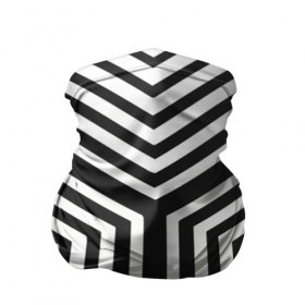 Бандана-труба 3D с принтом Кибер Зебра в Тюмени, 100% полиэстер, ткань с особыми свойствами — Activecool | плотность 150‒180 г/м2; хорошо тянется, но сохраняет форму | black and white stripes | geometry | vest | zebra | геометрия | зебра | тельняшка | черно белая полоска