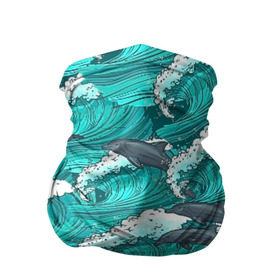 Бандана-труба 3D с принтом Дельфины в Тюмени, 100% полиэстер, ткань с особыми свойствами — Activecool | плотность 150‒180 г/м2; хорошо тянется, но сохраняет форму | dolphins | fish | ocean | pattern | sea | summer | waves | волны | дельфины | лето | море | океан | паттерн | рыбы
