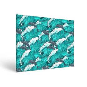 Холст прямоугольный с принтом Дельфины в Тюмени, 100% ПВХ |  | Тематика изображения на принте: dolphins | fish | ocean | pattern | sea | summer | waves | волны | дельфины | лето | море | океан | паттерн | рыбы