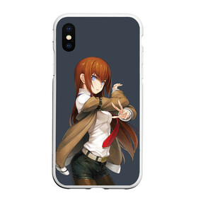 Чехол для iPhone XS Max матовый с принтом Kurusi makise Steins gate в Тюмени, Силикон | Область печати: задняя сторона чехла, без боковых панелей | Тематика изображения на принте: anime | kristina | kurisu | okabe | sience | stein | steins | steonggate | врата штейна | курису | макисе