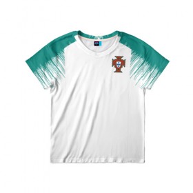 Детская футболка 3D с принтом Portugal 2018 WC Anthem away в Тюмени, 100% гипоаллергенный полиэфир | прямой крой, круглый вырез горловины, длина до линии бедер, чуть спущенное плечо, ткань немного тянется | 