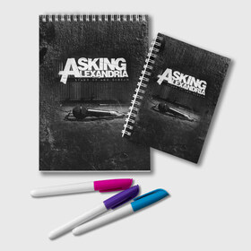 Блокнот с принтом Asking Alexandria в Тюмени, 100% бумага | 48 листов, плотность листов — 60 г/м2, плотность картонной обложки — 250 г/м2. Листы скреплены удобной пружинной спиралью. Цвет линий — светло-серый
 | Тематика изображения на принте: 