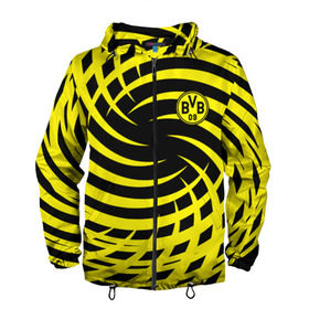 Мужская ветровка 3D с принтом FC Borussia Dortmund в Тюмени, 100% полиэстер | подол и капюшон оформлены резинкой с фиксаторами, два кармана без застежек по бокам, один потайной карман на груди | боруссия | дортмунд