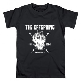 Мужская футболка хлопок с принтом The Offspring est 1984 в Тюмени, 100% хлопок | прямой крой, круглый вырез горловины, длина до линии бедер, слегка спущенное плечо. | Тематика изображения на принте: offspring | офспринг | оффспринг | рок