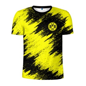 Мужская футболка 3D спортивная с принтом FC Borussia Dortmund в Тюмени, 100% полиэстер с улучшенными характеристиками | приталенный силуэт, круглая горловина, широкие плечи, сужается к линии бедра | Тематика изображения на принте: боруссия | дортмунд