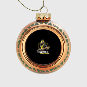 Стеклянный ёлочный шар с принтом The Offspring, coming for you в Тюмени, Стекло | Диаметр: 80 мм | the offspring | офспринг | оффспринг | рок