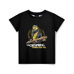Детская футболка 3D с принтом The Offspring, coming for you в Тюмени, 100% гипоаллергенный полиэфир | прямой крой, круглый вырез горловины, длина до линии бедер, чуть спущенное плечо, ткань немного тянется | the offspring | офспринг | оффспринг | рок