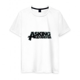 Мужская футболка хлопок с принтом Asking Alexandria в Тюмени, 100% хлопок | прямой крой, круглый вырез горловины, длина до линии бедер, слегка спущенное плечо. | Тематика изображения на принте: asking alexandria | метал
