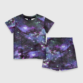 Детский костюм с шортами 3D с принтом Sky nebula в Тюмени,  |  | abstraction | cosmos | nebula | space | star | universe | абстракция | вселенная | звезды | космос | мир | планеты