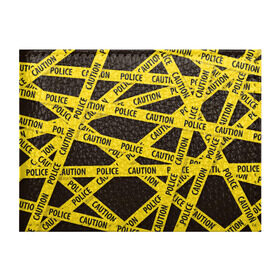 Обложка для студенческого билета с принтом Police Caution в Тюмени, натуральная кожа | Размер: 11*8 см; Печать на всей внешней стороне | Тематика изображения на принте: опасность | опасный | осторожный | полосы | текстура