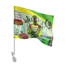 Флаг для автомобиля с принтом GTA V ONLINE в Тюмени, 100% полиэстер | Размер: 30*21 см | grand theft auto | gta 5 | race | sprunk | super sport series | гонки | гта