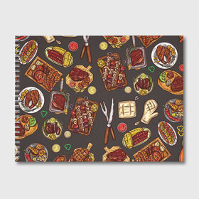Альбом для рисования с принтом Вкуснятина в Тюмени, 100% бумага
 | матовая бумага, плотность 200 мг. | Тематика изображения на принте: барбекю | еда | кулинария | мясо | повар | стейк | шашлык