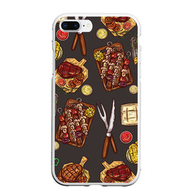 Чехол для iPhone 7Plus/8 Plus матовый с принтом Вкуснятина в Тюмени, Силикон | Область печати: задняя сторона чехла, без боковых панелей | барбекю | еда | кулинария | мясо | повар | стейк | шашлык