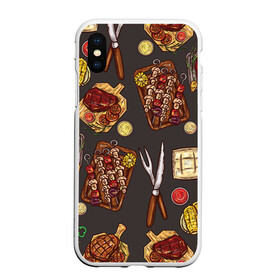 Чехол для iPhone XS Max матовый с принтом Вкуснятина в Тюмени, Силикон | Область печати: задняя сторона чехла, без боковых панелей | барбекю | еда | кулинария | мясо | повар | стейк | шашлык