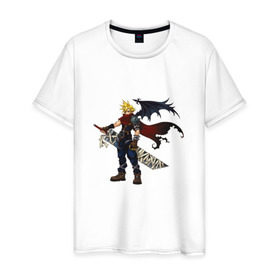 Мужская футболка хлопок с принтом Final Fantasy в Тюмени, 100% хлопок | прямой крой, круглый вырез горловины, длина до линии бедер, слегка спущенное плечо. | 