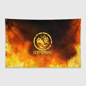 Флаг-баннер с принтом The Offspring в Тюмени, 100% полиэстер | размер 67 х 109 см, плотность ткани — 95 г/м2; по краям флага есть четыре люверса для крепления | the offspring | офспринг | оффспринг | рок
