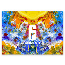 Поздравительная открытка с принтом Rainbow six Siege в Тюмени, 100% бумага | плотность бумаги 280 г/м2, матовая, на обратной стороне линовка и место для марки
 | action | game | rainbow six siege | tom clancys | игры | осада | радуга | радуга 6 | том кленси | шутер