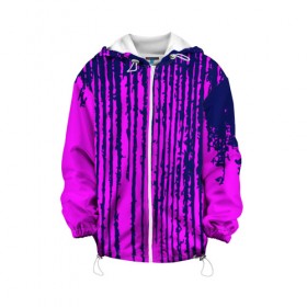 Детская куртка 3D с принтом Pink Underground в Тюмени, 100% полиэстер | застежка — молния, подол и капюшон оформлены резинкой с фиксаторами, по бокам — два кармана без застежек, один потайной карман на груди, плотность верхнего слоя — 90 г/м2; плотность флисового подклада — 260 г/м2 | 
