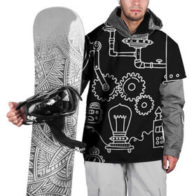 Накидка на куртку 3D с принтом Стиль стимпанк в Тюмени, 100% полиэстер |  | Тематика изображения на принте: будущие | наука | прошлое | стимпанк | фантастика