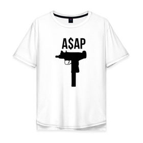 Мужская футболка хлопок Oversize с принтом ASAP в Тюмени, 100% хлопок | свободный крой, круглый ворот, “спинка” длиннее передней части | as soon as possible | rocky
