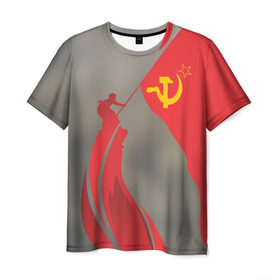 Мужская футболка 3D с принтом День победы Рейхстаг в Тюмени, 100% полиэфир | прямой крой, круглый вырез горловины, длина до линии бедер | 9мая | великая | война | героя | день | звезда | знамя | отечественная | победы | рейхстаг