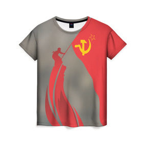 Женская футболка 3D с принтом День победы Рейхстаг в Тюмени, 100% полиэфир ( синтетическое хлопкоподобное полотно) | прямой крой, круглый вырез горловины, длина до линии бедер | 9мая | великая | война | героя | день | звезда | знамя | отечественная | победы | рейхстаг