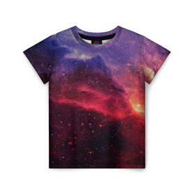 Детская футболка 3D с принтом Звездная ночь в Тюмени, 100% гипоаллергенный полиэфир | прямой крой, круглый вырез горловины, длина до линии бедер, чуть спущенное плечо, ткань немного тянется | abstraction | cosmos | nebula | space | star | universe | абстракция | вселенная | звезды | космос | мир | планеты